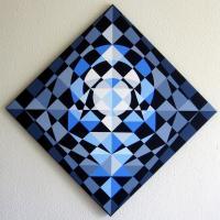 Abstract Geometric - Find The Alien - Acrylic On Canvas
