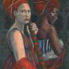 Encounter By Gondola - Oil Pastels Drawings - By Anita Dewitt, Portraiture Drawing Artist