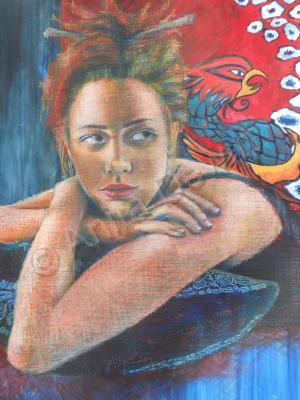 Recent Oil Pastel Work - Together We Gazed - Oil Pastels Over Watercolors