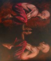 Bakasana Reflection - Acrylic Paintings - By Anita Dewitt, Figurative Paintings Painting Artist