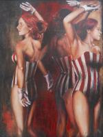 Study Of Three Dancers - Acrylic Paintings - By Anita Dewitt, Figurative Paintings Painting Artist
