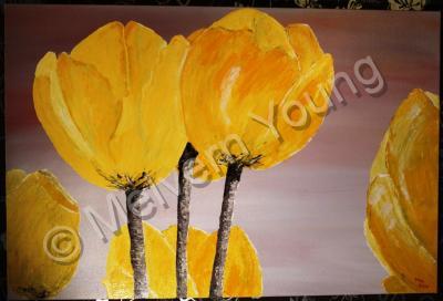 Aa - Yellow Tulips - Acrylics On Canvas