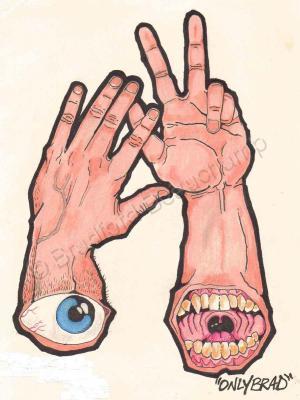 Drawings - Idle Hands - Ink And Colored Pencil