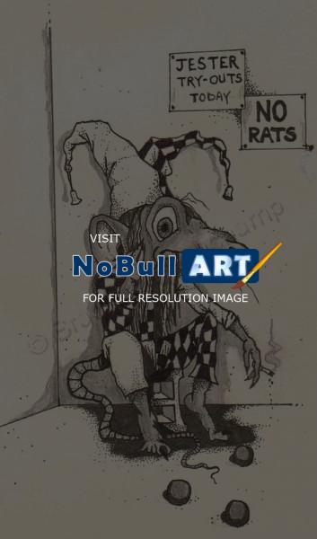 Black And White Illustration - No Rats - Graphite And Ink