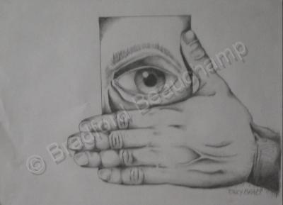 Black And White Illustration - Subjected Perception - Graphite