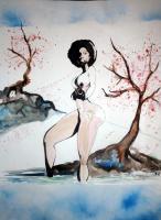 Shotgunafrodeisha - Water Color Spray Paint Paintings - By Eric Hornsby, Funky Painting Artist