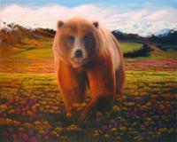Southwest And Western - High Meadow Grizzly - Acrylic On Canvas
