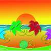Exotic Island - Digital Printmaking - By Coelina Jones, Abstract Printmaking Artist
