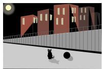 Lonely In The Concrete Jungle - Digital Printmaking - By Coelina Jones, Realisim Printmaking Artist