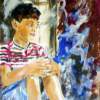 Childhood - Acreylic On Canvas Paintings - By Debjay Misra, Figaretive Painting Artist