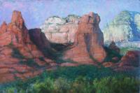 Red Rocks - Pastel Paintings - By Howard Scherer, Realistic Landscape Painting Artist