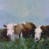 Two Cows - Oil Paintings - By Howard Scherer, Realistic Landscape Painting Artist