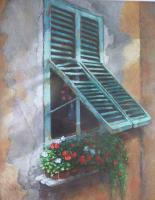 Broken Shutter - Pastel Paintings - By Howard Scherer, Realistic Landscape Painting Artist