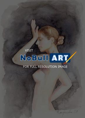2009 - Nude Body In Profile - Watercolor
