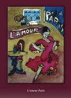 Lamour Paris - Oil On Paper Paintings - By Paol Serret, Musical Art Painting Artist