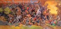 Endless Battle - Oil On Canvas Paintings - By Dimitri Wall, Surreal Painting Artist