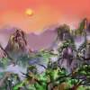 China Sunset - Corel Painter Digital - By Mark Givens, Digital Painting Digital Artist