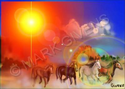 Markgivens - Running Horses - Corel Painter