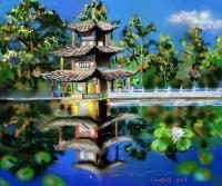 Markgivens - China Temple - Corel Painter
