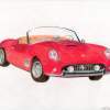 1961 Ferrari 250 Gt California - Colored Pencil Drawings - By Mitch Nolte, Photorealism Drawing Artist