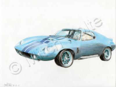 Drawings - 1965 Corvette Coupe - Colored Pencil