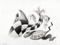 Checkered Paradox - Graphite Drawings - By Mitch Nolte, Surrealism Drawing Artist