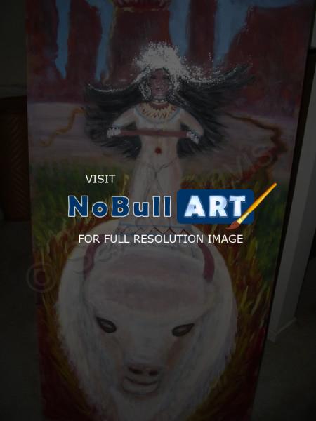 Channeled Art - The White Buffalo Calf Woman Rides 2012 - Acrylic