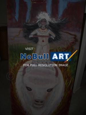 Channeled Art - The White Buffalo Calf Woman Rides 2012 - Acrylic