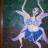 Fat Belly Dancing Blueberry Fairy - Acrylic Paintings - By Sandy Davis, Folk Painting Artist