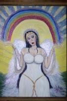 Fraeda Queen Bringing Up The Dawn - Acrylic Paintings - By Sandy Davis, Folk Painting Artist