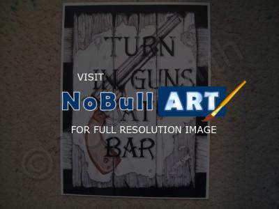 Naure Landscaperealistic - Turn In Guns At Bar - Mixed Media