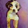 Chewy - Oil On Museum Quality Flat Pan Paintings - By Helen Gallaway, Painterly Painting Artist