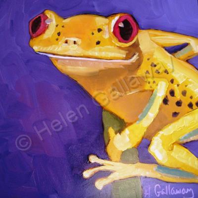 Animals - Purple Frog - Oil On Museum Quality Flat Pan