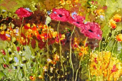 Flowers - Wildflower Field - Oil On Canvas