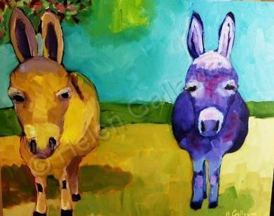 Animals - Dos Amigos - Oil On Museum Quality Flat Pan