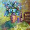 Hydrangea Au Table - Oil Paintings - By Anna Clark, Still Life Painting Artist