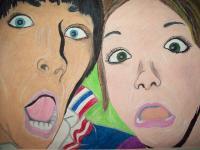 Goofs - Oil Pastels Paintings - By Elizabeth Vancamp, Realism Painting Artist