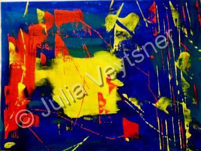 Abstract Expressionism - The Golden Fish - Acrylics