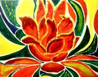 Stone Flower - Acrylics Paintings - By Julia Veytsner, Abstract Painting Artist