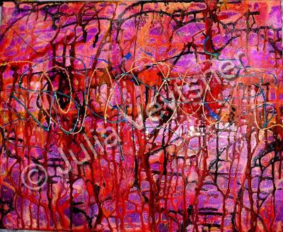 Abstract Expressionism - You Can See My Heart Through My Chest - Acrylics