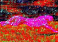 Running Pink Leopard - Digital Mixed Media - By Julia Veytsner, Abstract Mixed Media Artist