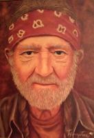 Willy Nelson - Acrylics On Canvas Paintings - By Tom Hampton, Original Painting Artist