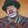 Clown Face - Oil On Canvas Paintings - By Tom Hampton, Original Painting Artist