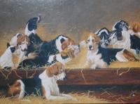 Prts - Hound Dogs - Oil On Canvas