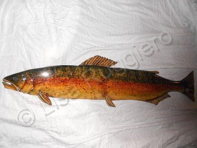 Living Waters - Wooden Mega Rainbow Trout - Wood Watercolors Varnish