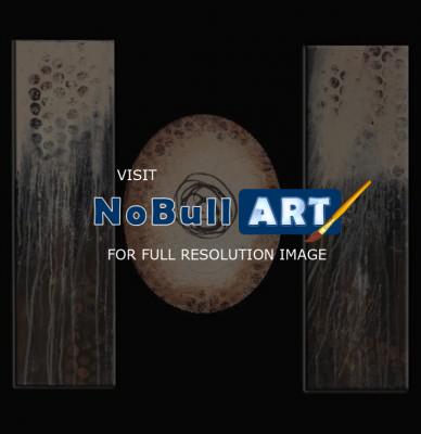Original Abstract Art - Triptych Original Modern Abstract Art - Modern Art By Molly - Acrylics Oils Texture Graphite