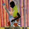 Guitar Man - Pastel Paintings - By Ismael Alicea-Santiago, Abstract Realism Painting Artist