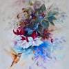 Golden Hummingbird - Oil Paintings - By Camelia Elena, One Stroke Painting Artist