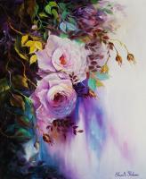 Mauve Rose - Oil Paintings - By Camelia Elena, One Stroke Painting Artist