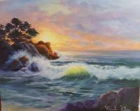 Sunset - Oil Paintings - By Camelia Elena, One Stroke Painting Artist